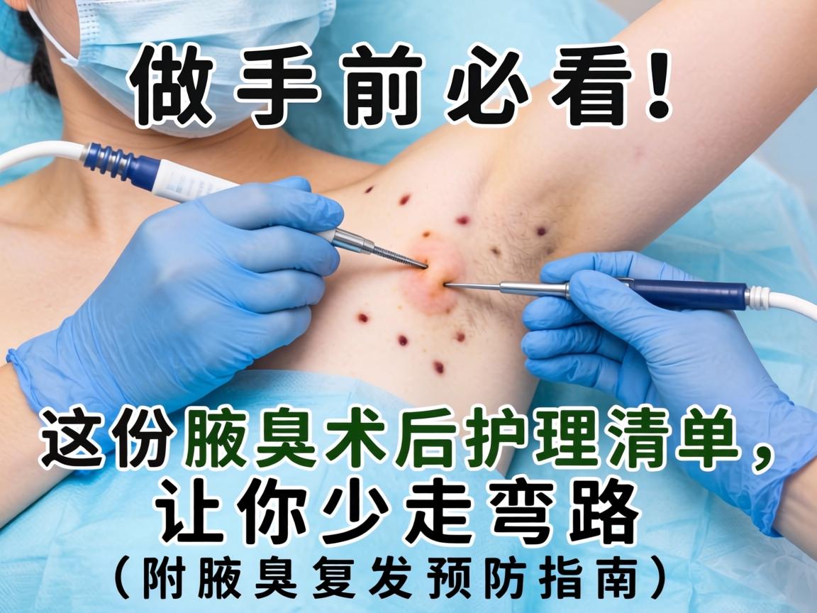 做腋臭手术前必看！这份腋臭术后护理清单，让你少走弯路（附腋臭复发预防指南）
