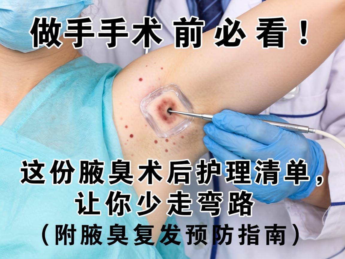 做腋臭手术前必看！这份腋臭术后护理清单，让你少走弯路（附腋臭复发预防指南）