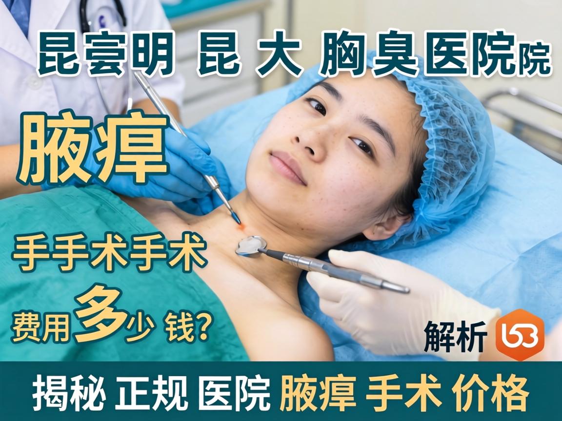 昆明昆大腋臭医院解析，腋臭手术费用多少钱？揭秘正规医院腋臭手术价格