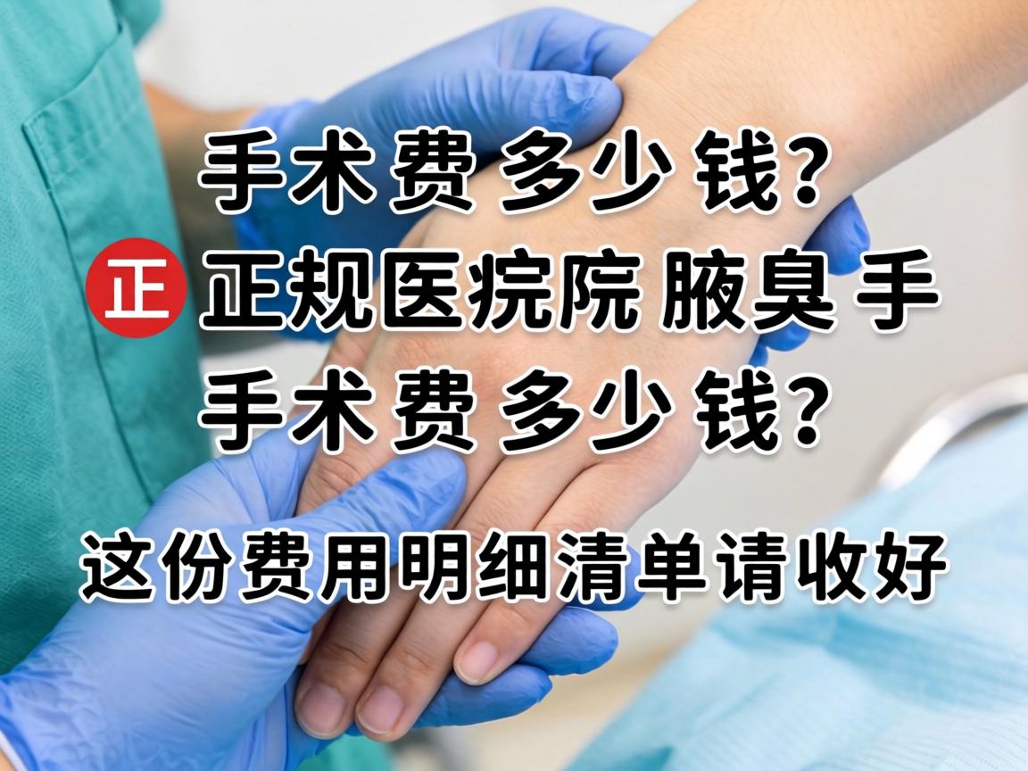 腋臭手术费多少钱？正规医院腋臭手术费多少钱？这份费用明细清单请收好