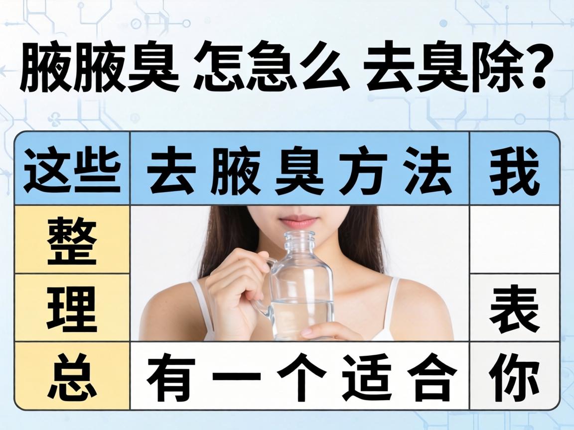 腋臭怎么去除？这些去腋臭方法我整理成表格，总有一个适合你