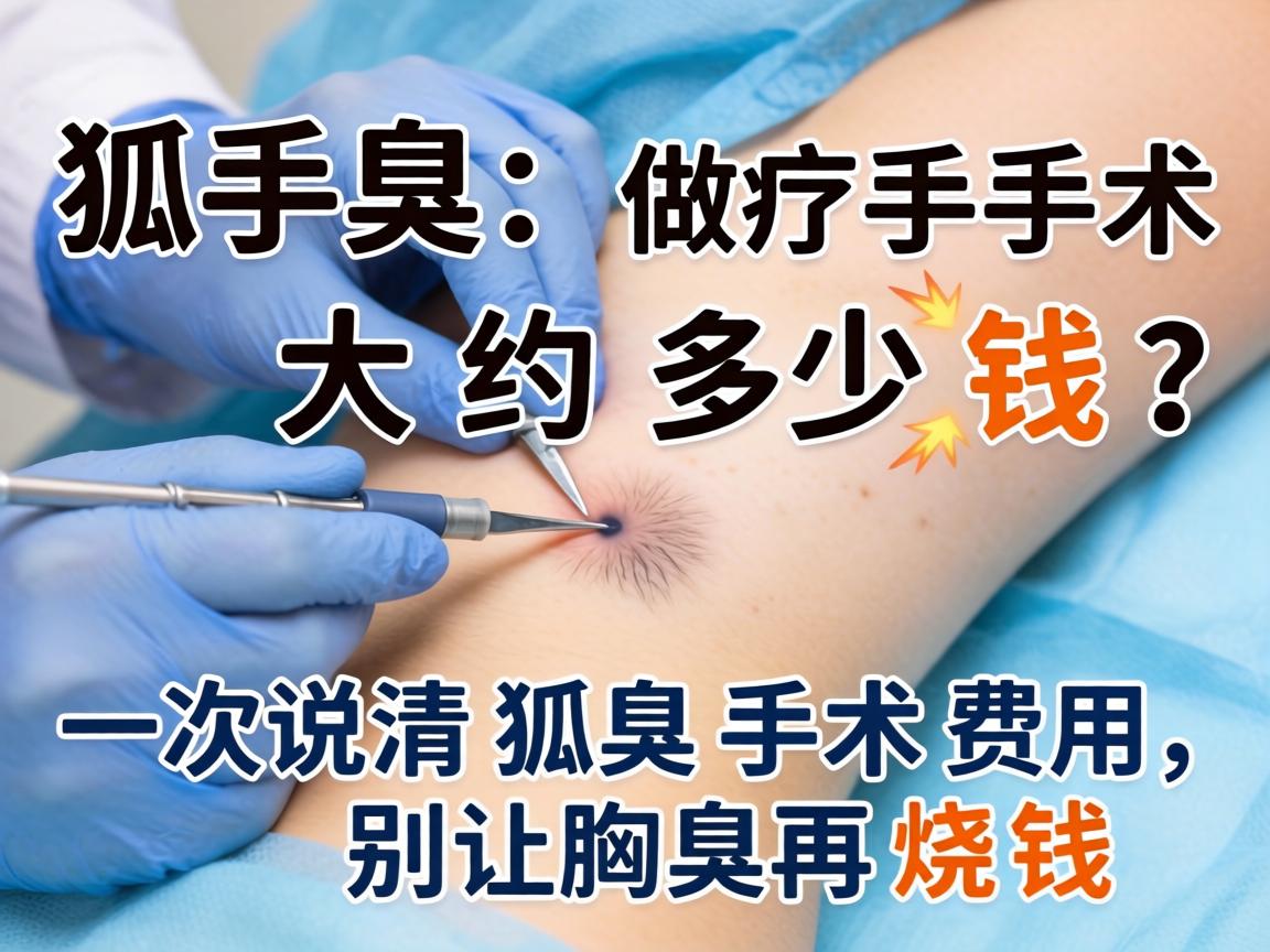 狐臭做手术大约多少钱？一次说清狐臭手术费用，别让腋臭再烧钱