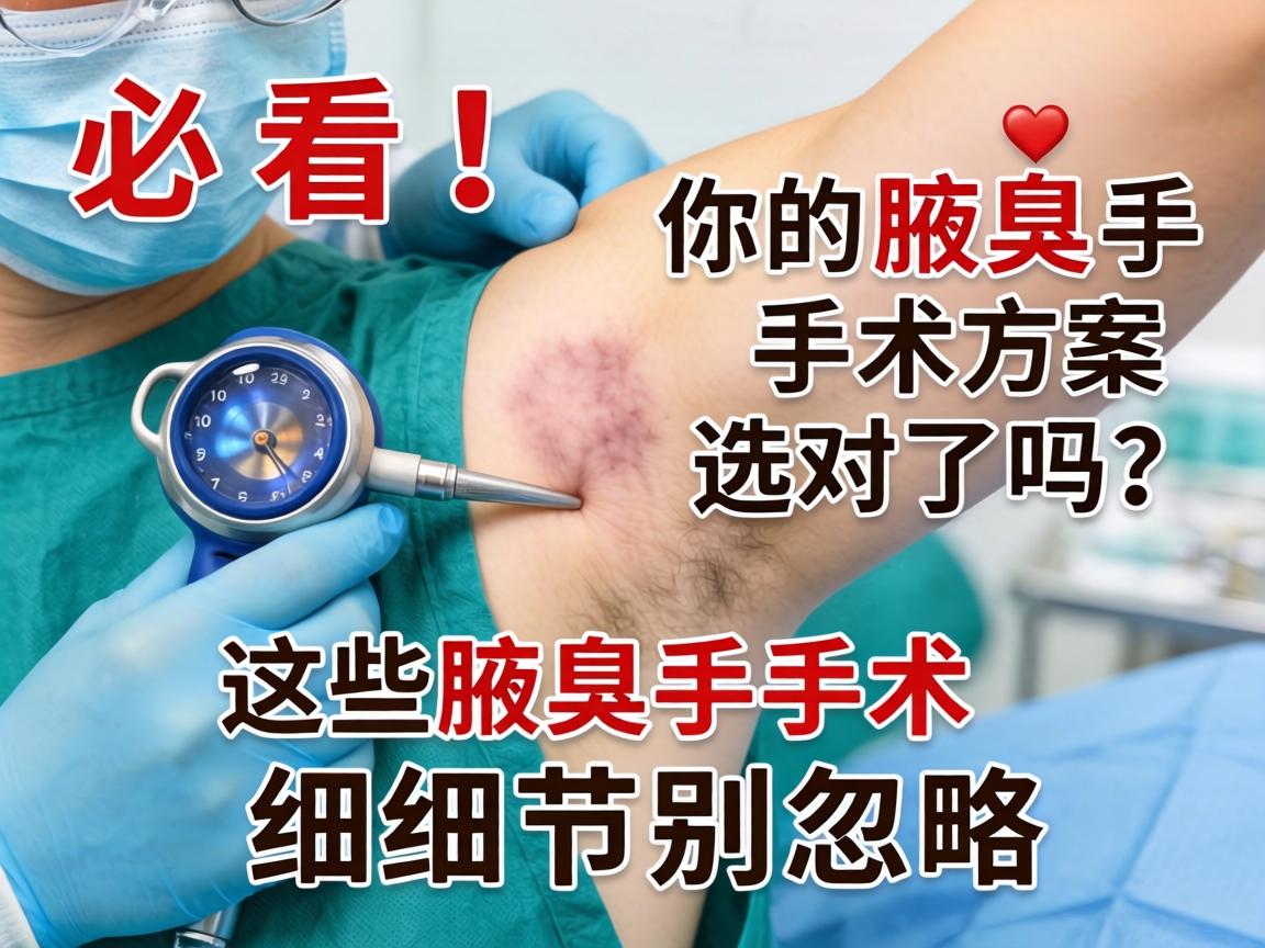 腋臭手术前必看！你的腋臭手术方案选对了吗？这些腋臭手术细节别忽略