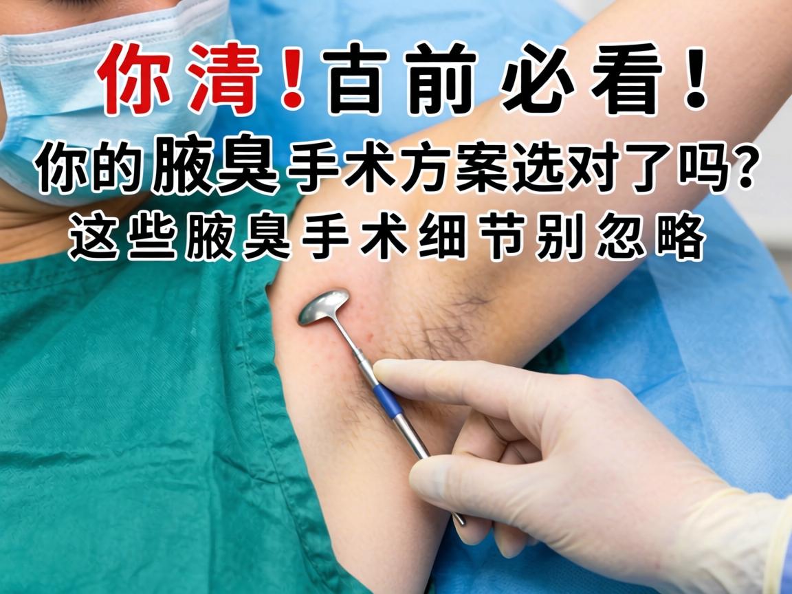 腋臭手术前必看！你的腋臭手术方案选对了吗？这些腋臭手术细节别忽略
