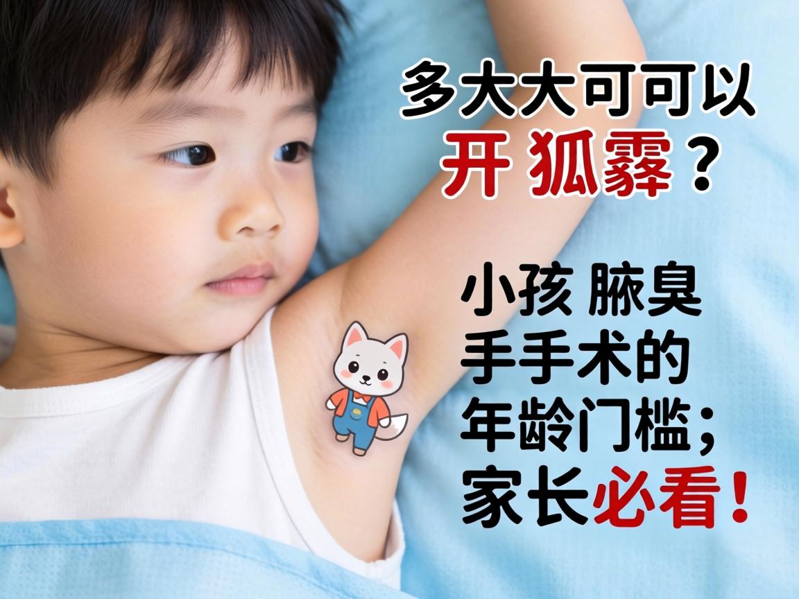 小孩多大可以开狐臭？小孩腋臭手术的年龄门槛，家长必看！