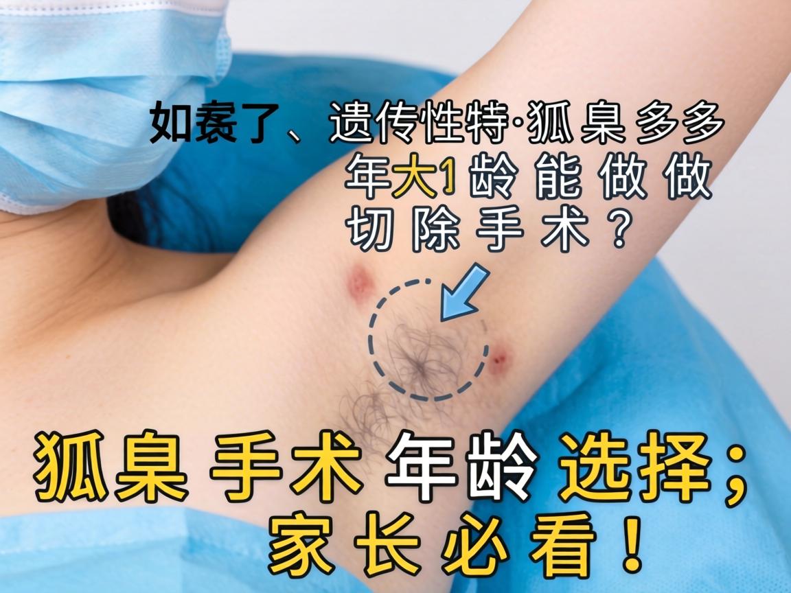 遗传性狐臭多大年龄能做切除手术？狐臭手术年龄选择，家长必看！