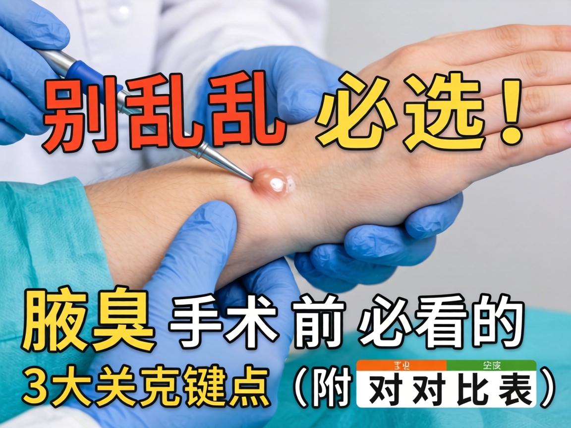 腋臭手术别乱选！腋臭手术前必看的3大关键点（附对比表）