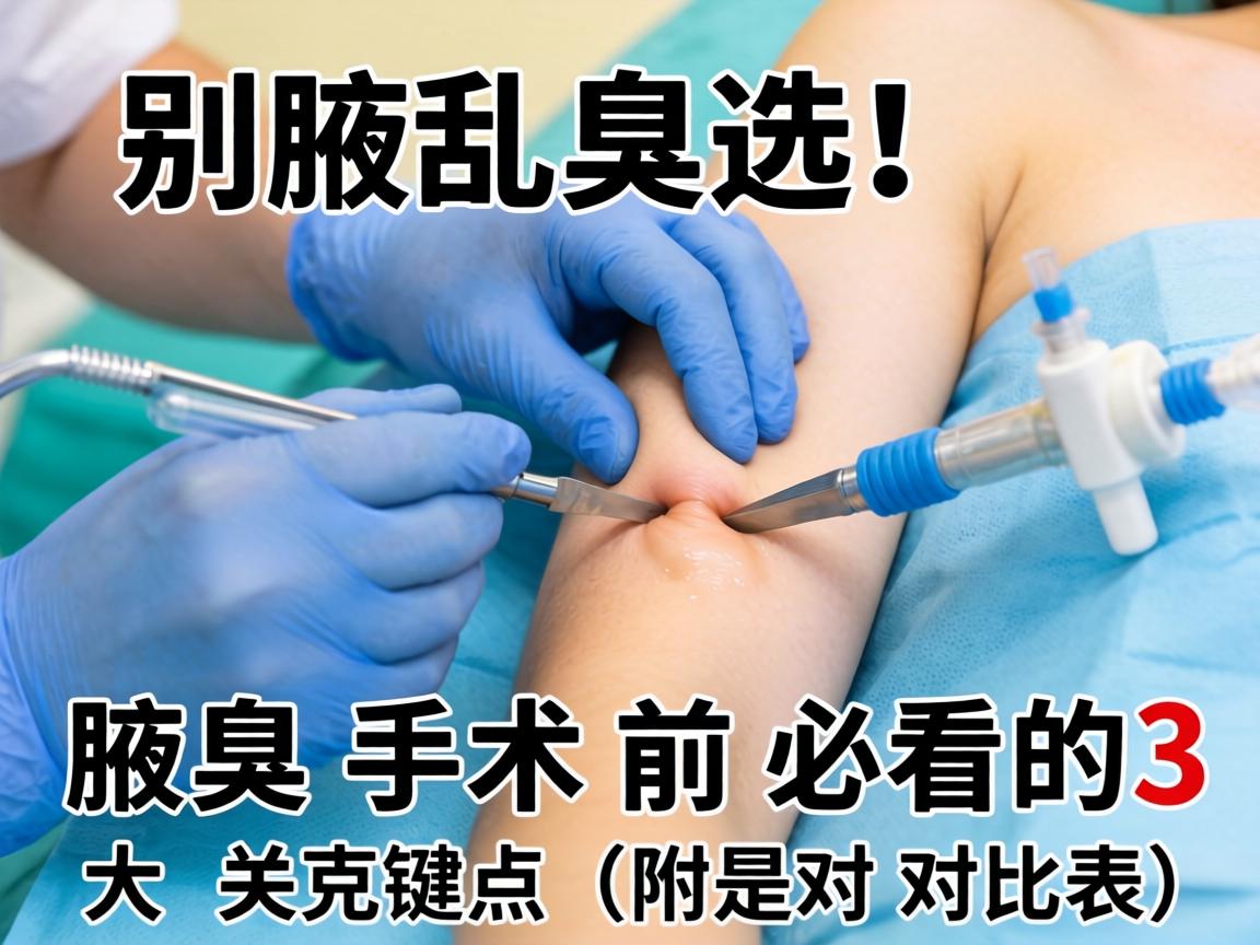 腋臭手术别乱选！腋臭手术前必看的3大关键点（附对比表）