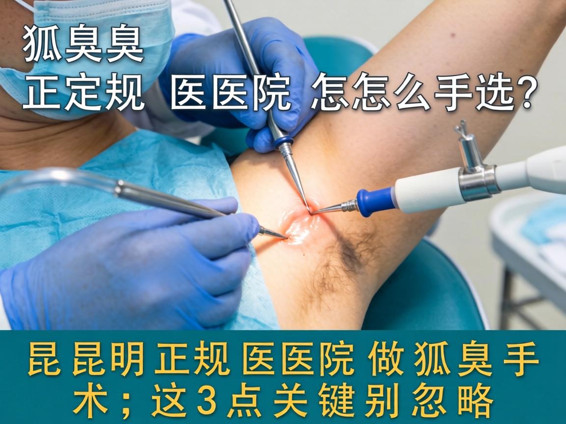 狐臭手术正规医院怎么选？昆明正规医院做狐臭手术，这3点关键别忽略