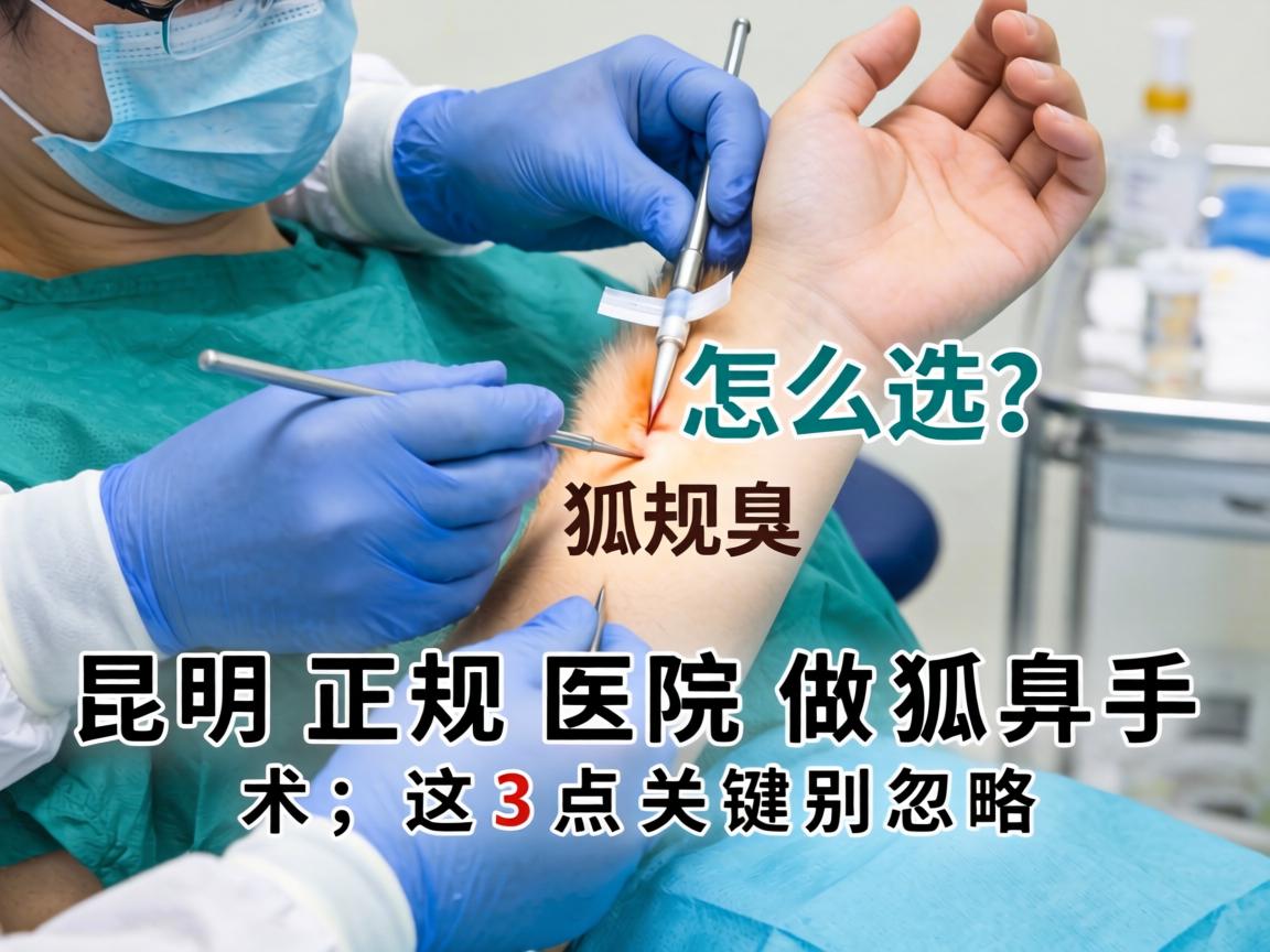 狐臭手术正规医院怎么选？昆明正规医院做狐臭手术，这3点关键别忽略