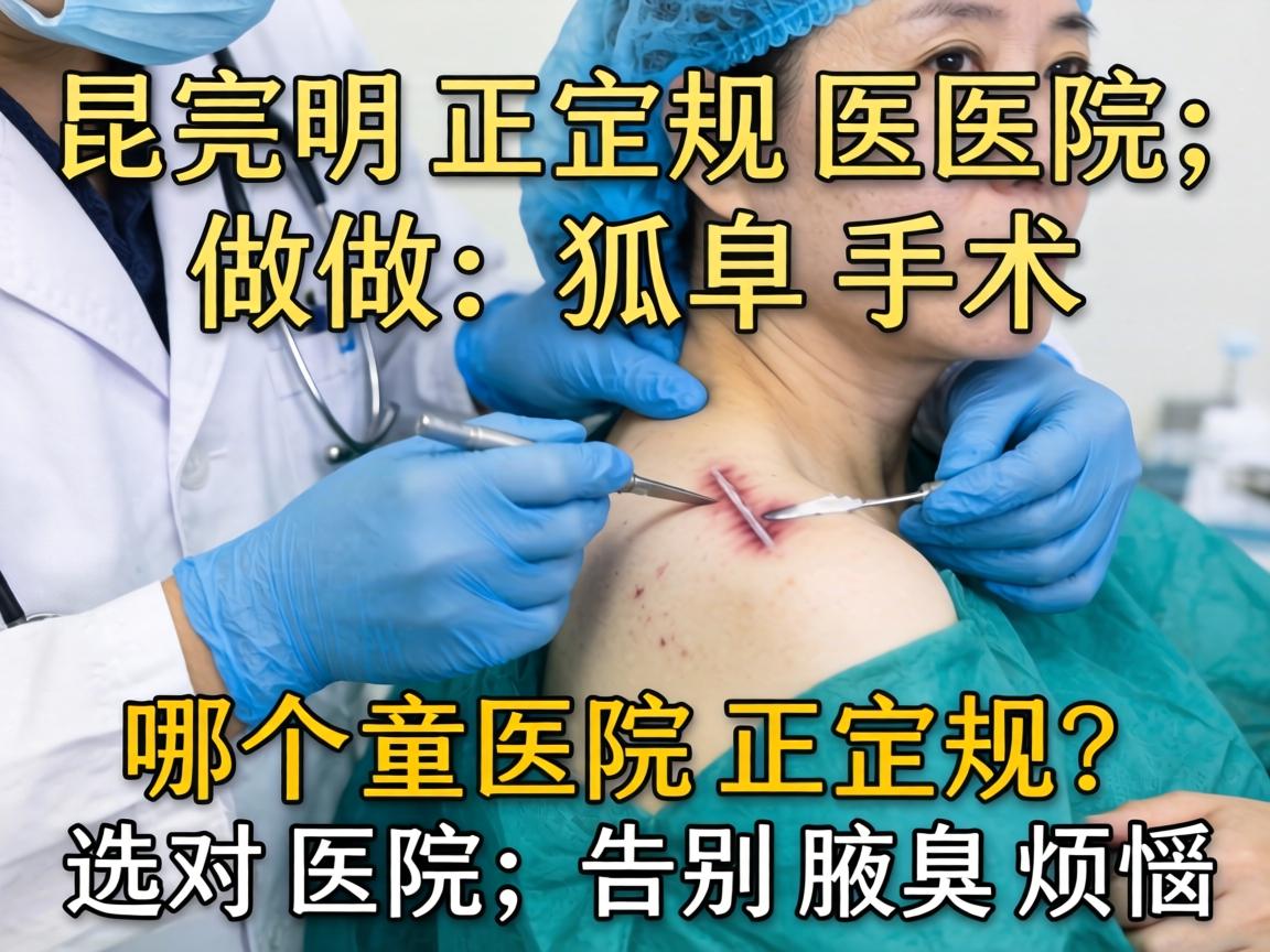 昆明正规医院做狐臭手术，哪个医院正规？选对医院，告别腋臭烦恼
