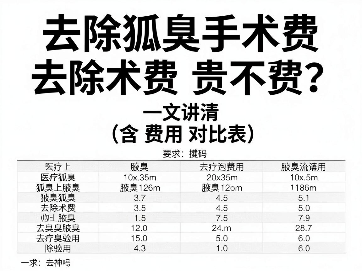 去除狐臭手术费贵不贵？一文讲清去除狐臭手术费（含费用对比表）