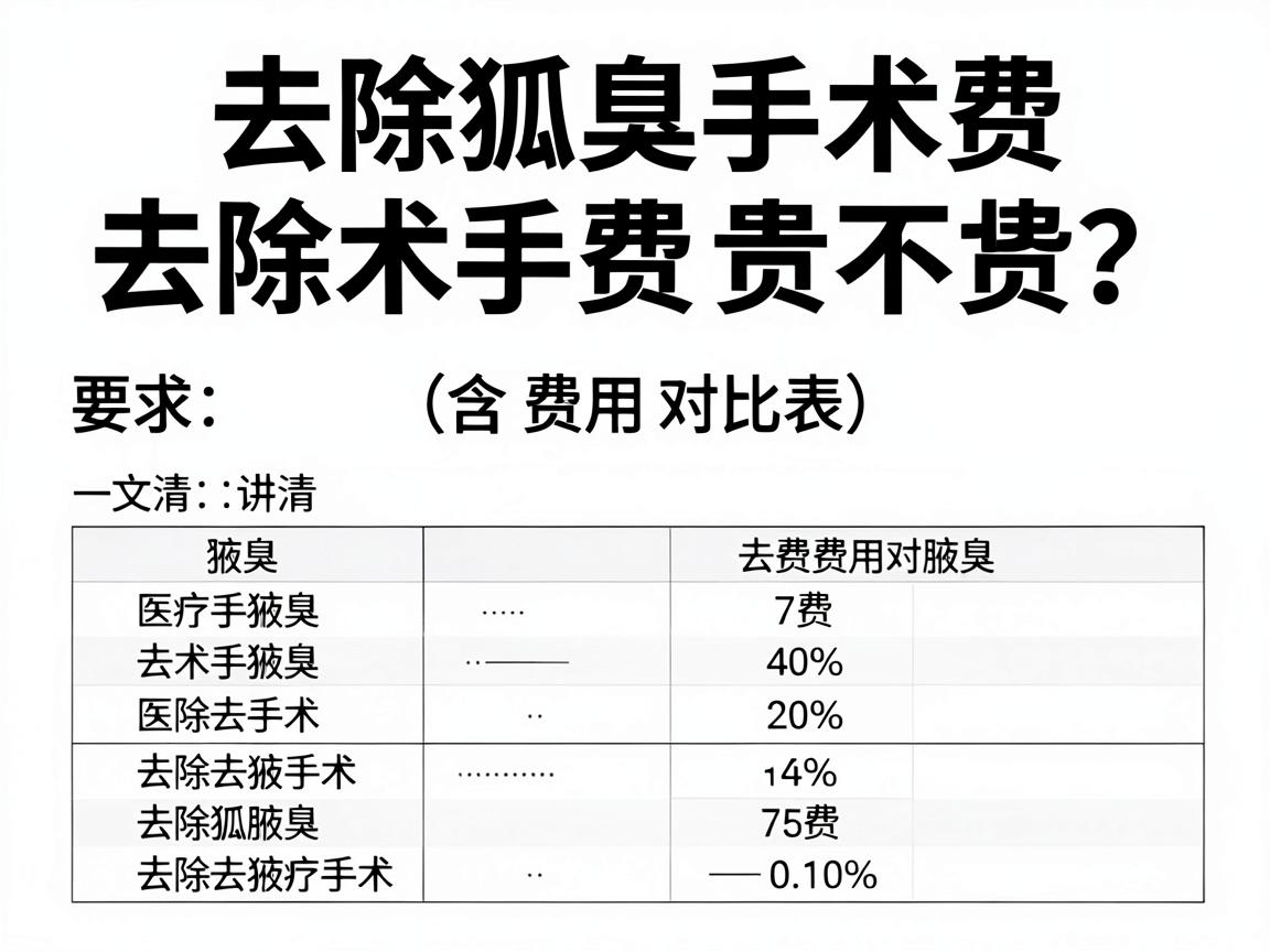 去除狐臭手术费贵不贵？一文讲清去除狐臭手术费（含费用对比表）
