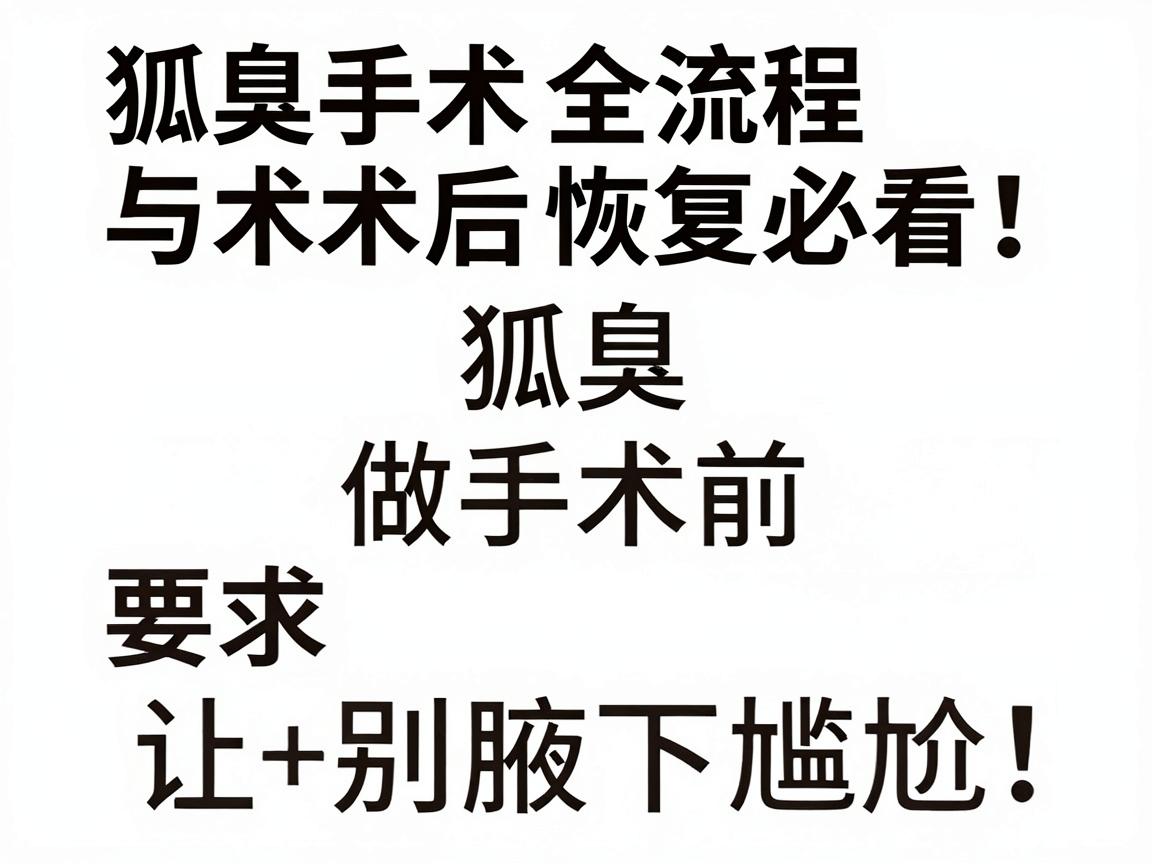 狐臭做手术前必看！狐臭手术全流程与术后恢复指南，让你告别腋下尴尬