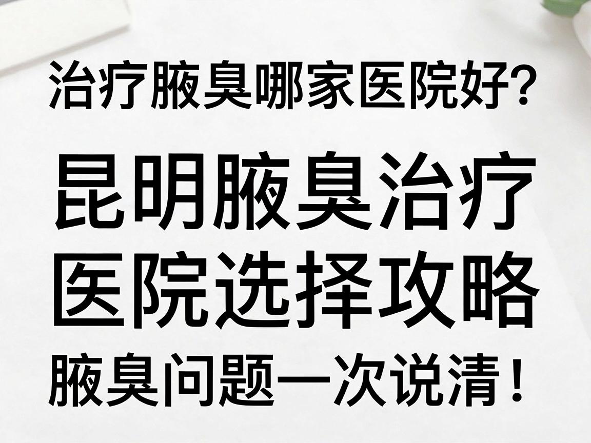 治疗腋臭哪家医院好？昆明腋臭治疗医院选择攻略，腋臭问题一次说清