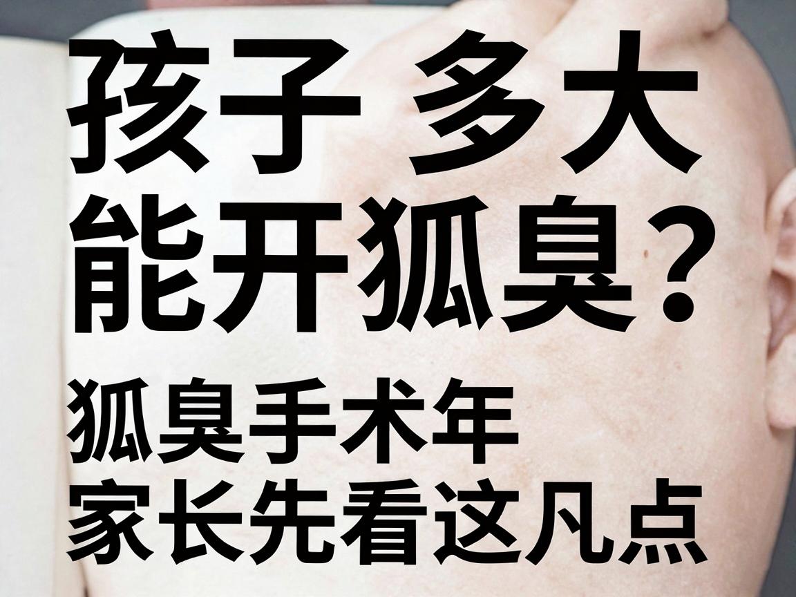 孩子多大能开狐臭？狐臭手术年龄不是唯一标准，家长先看这几点
