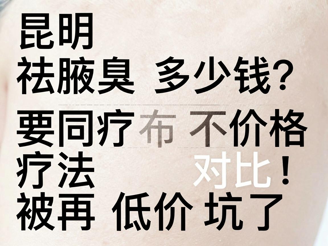昆明祛腋臭要多少钱？不同疗法价格对比，别再被低价坑了