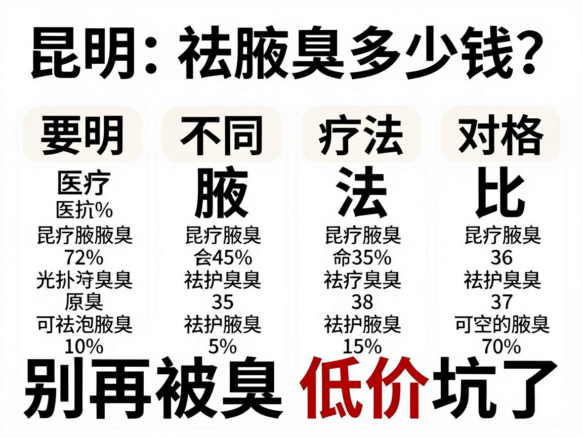 昆明祛腋臭要多少钱？不同疗法价格对比，别再被低价坑了