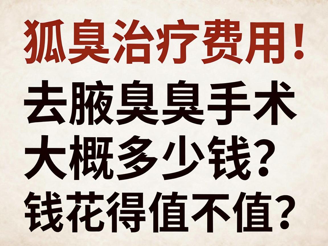 狐臭治疗费用大揭秘，去腋臭手术大概多少钱？这笔钱花得值不值？