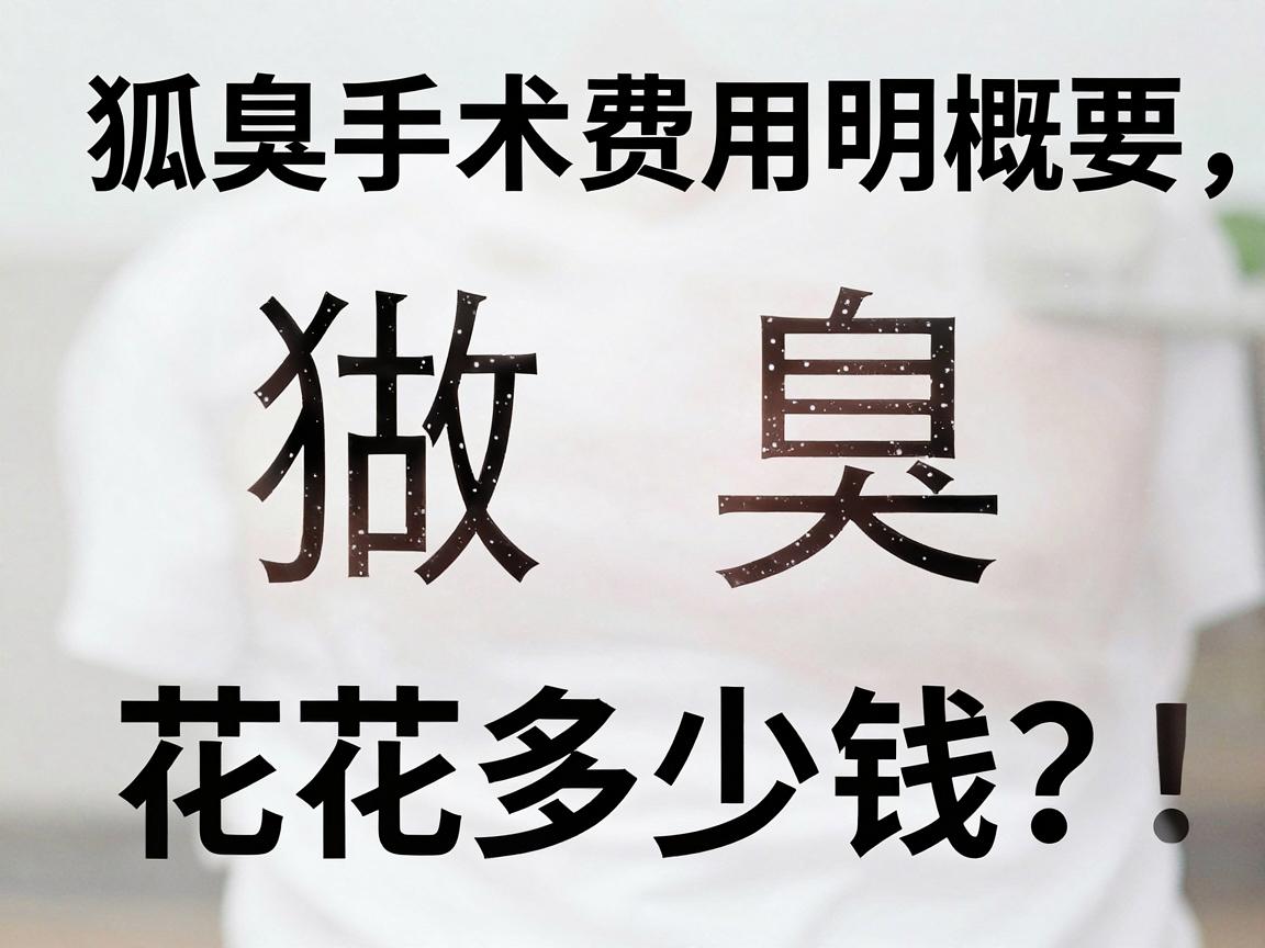 狐臭做手术大概要花多少钱？一文拆解狐臭手术费用明细，让你明明白白！