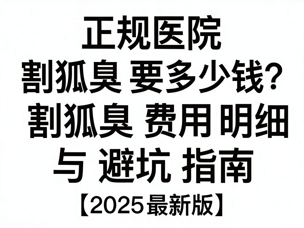 正规医院割狐臭要多少钱？割狐臭费用明细与避坑指南（2025最新版）