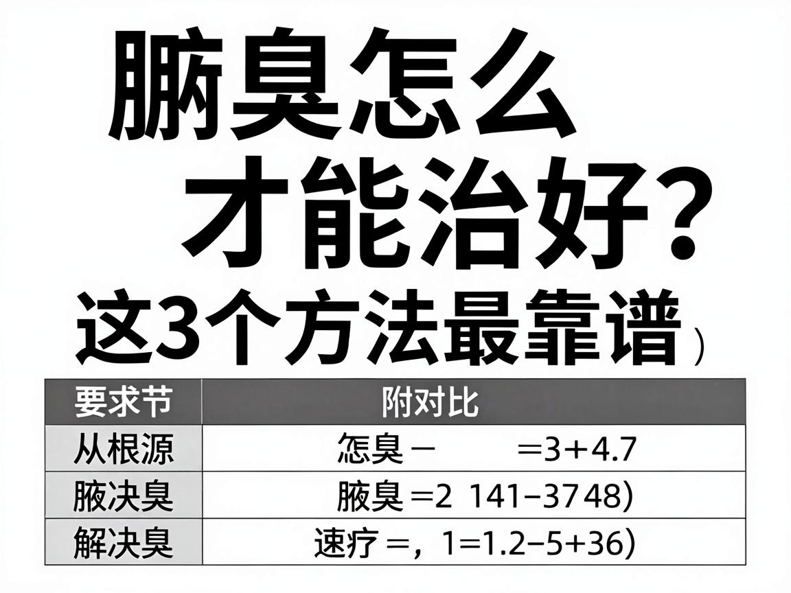 腋臭怎么才能治好？从根源解决腋臭，这3个方法最靠谱（附对比表）