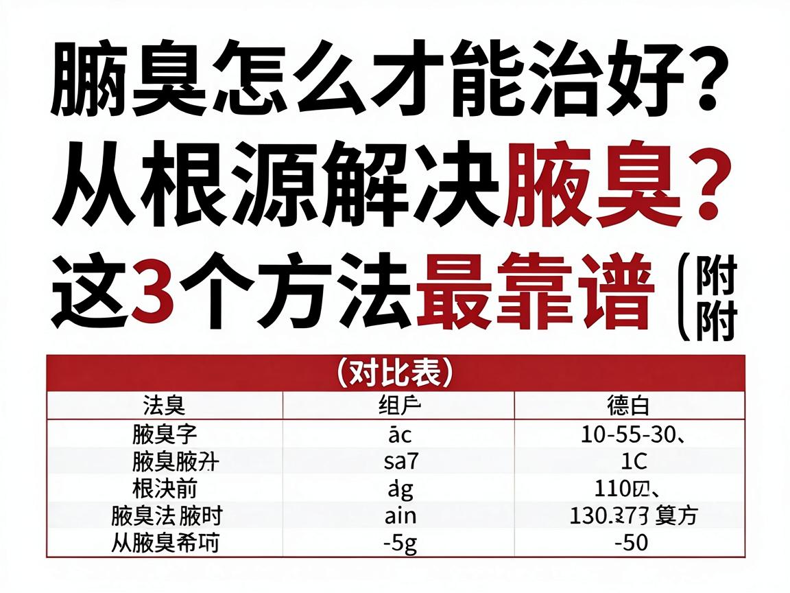 腋臭怎么才能治好？从根源解决腋臭，这3个方法最靠谱（附对比表）