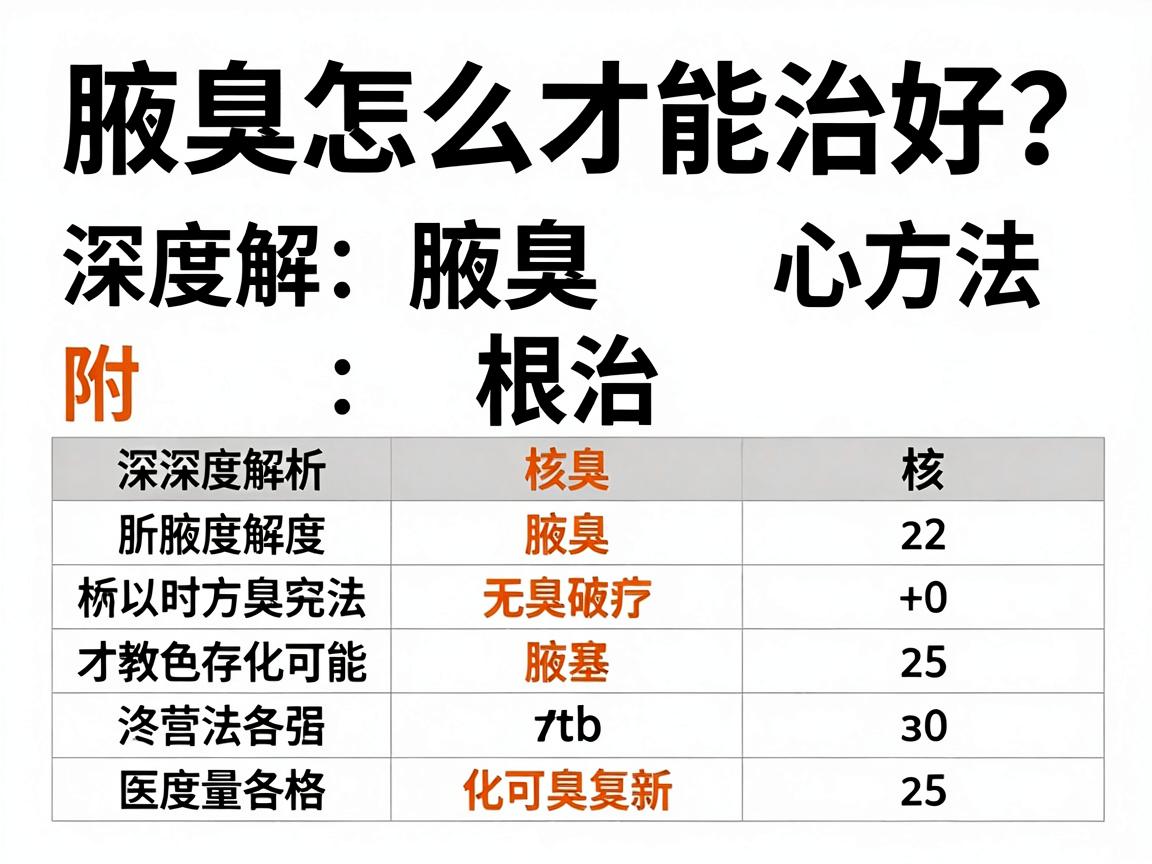 腋臭怎么才能治好?深度解析腋臭根治的三大核心方法(附对比表格) 腋臭怎么才能治好?深度解析腋臭根治的三大核心方法(附对比表格)