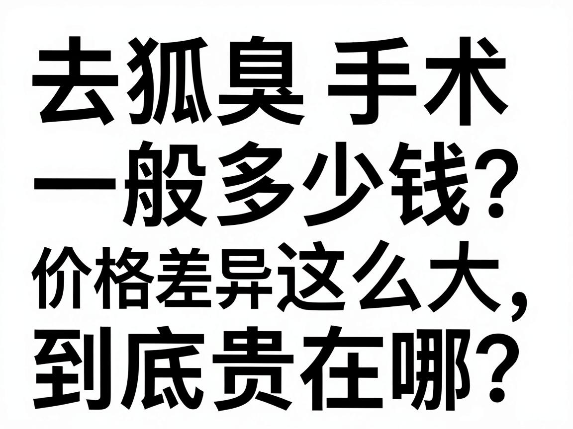 去狐臭手术一般多少钱？价格差异这么大，到底贵在哪？看完这份费用清单再决定