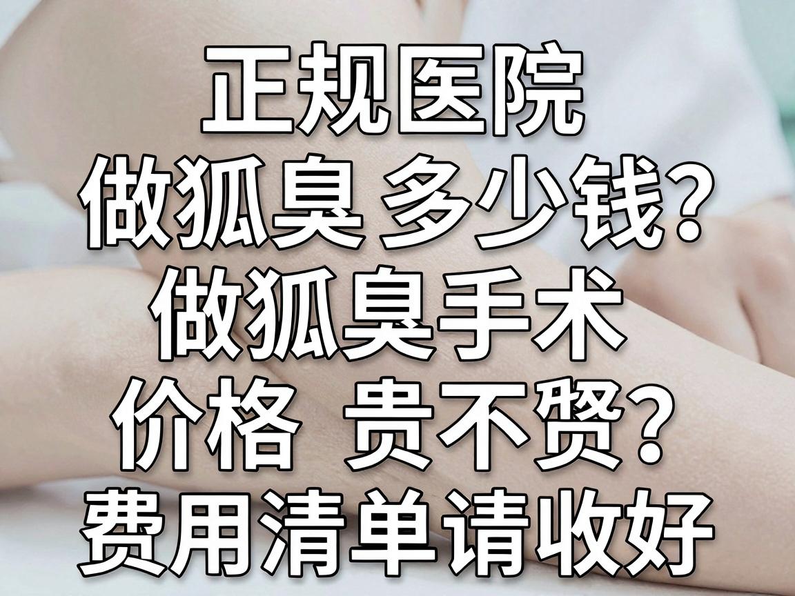 正规医院做狐臭多少钱？做狐臭手术价格贵不贵？这份费用清单请收好