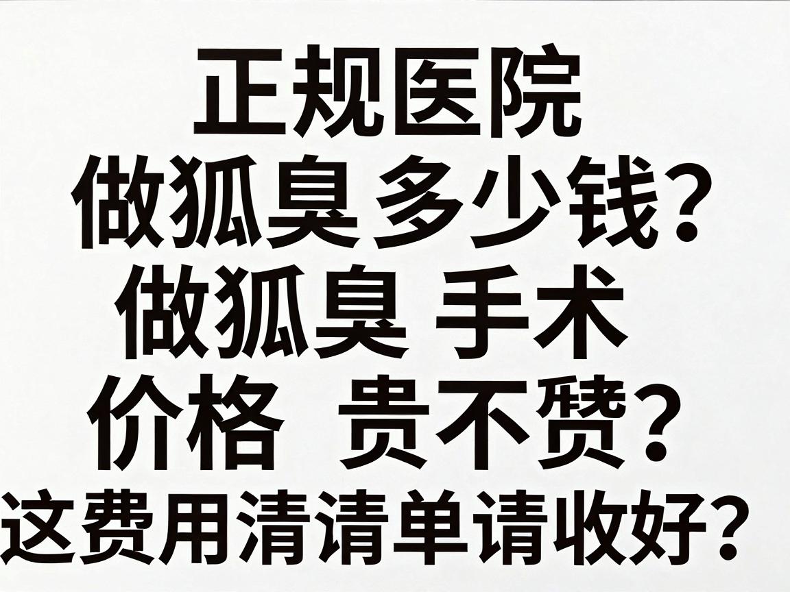 正规医院做狐臭多少钱？做狐臭手术价格贵不贵？这份费用清单请收好