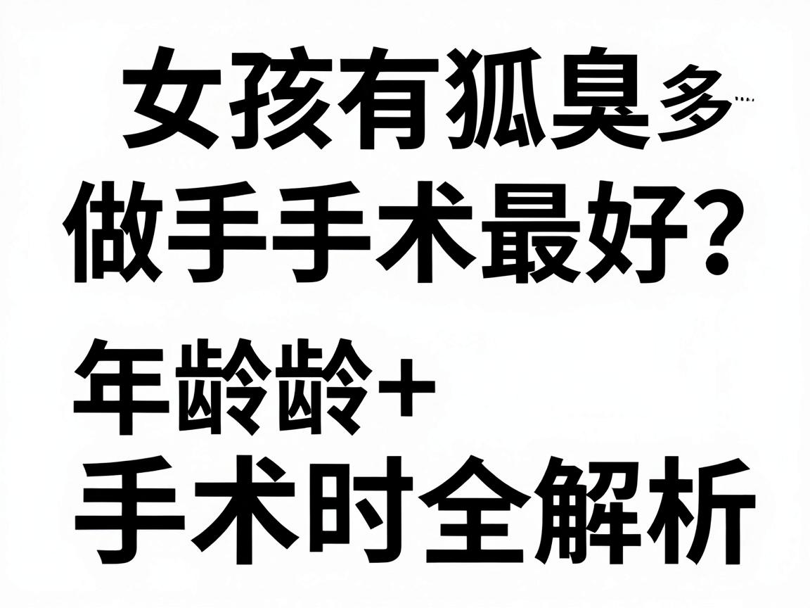 女孩有狐臭多大年龄做手术最好？年龄+手术时机全解析